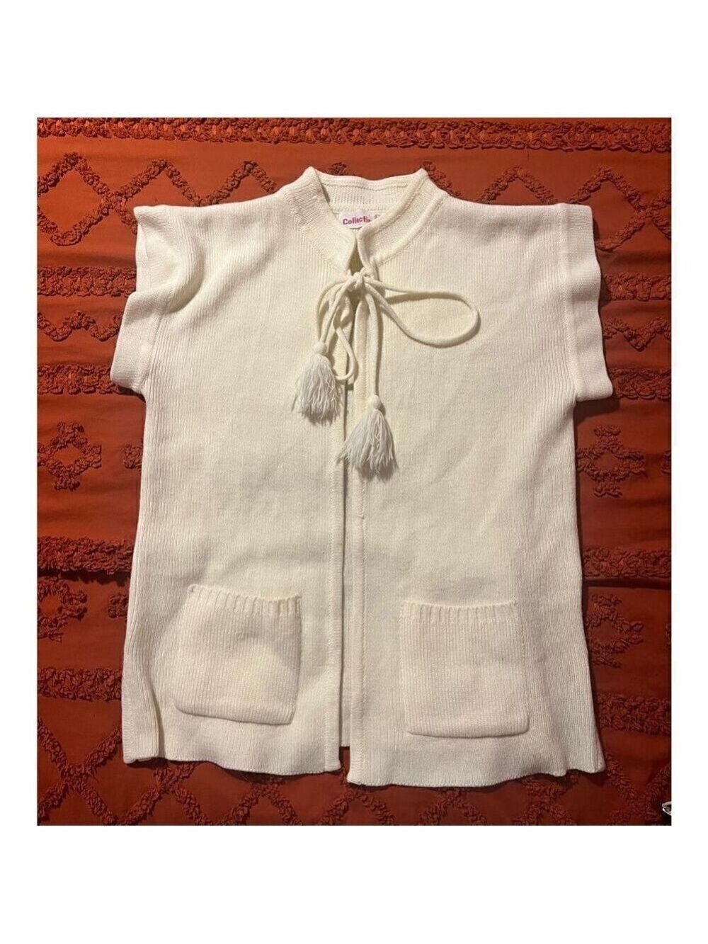Pompom creamy quirky pockets mock collar size 38 - Picture 14 of 16
